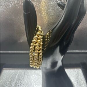 Elegant Gold Stretch Beaded Bracelet